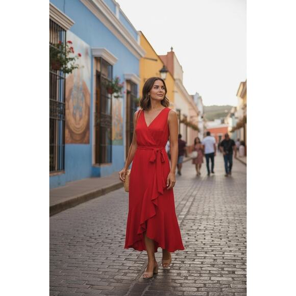Calvin Klein Women's Red Dress Size 8 NWT - Picture 8 of 16